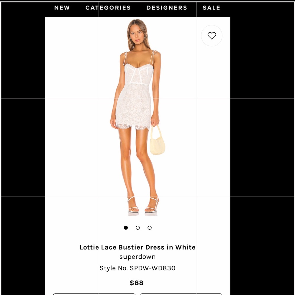 Revolve Lottie Lace Bustier Dress in White
